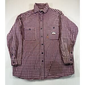 Rasco FR Plaid Work Shirt Flame Resistant Red Cotton Mens Large